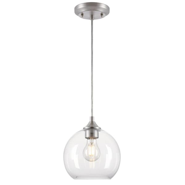 Westinghouse Pendant 60W Mini Tatze, Brushed Nickel Clear Glassobe Glass 6130500 - main
